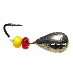 Mormyszka wolframowa łezka srebrna 13mm