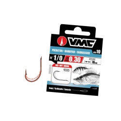 Haki Predator Zander VMC 9335RD nr 1/0 przypon 70cm żyłka - 0,30mm - 10szt.