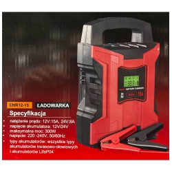 Ładowarka Inteligentna Enerblock 12V 15A - 24V 8A LifeP04